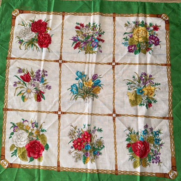 Gucci Floral 70s to 80s Cotton Scarf - Made in Italy - Picture 1 of 8